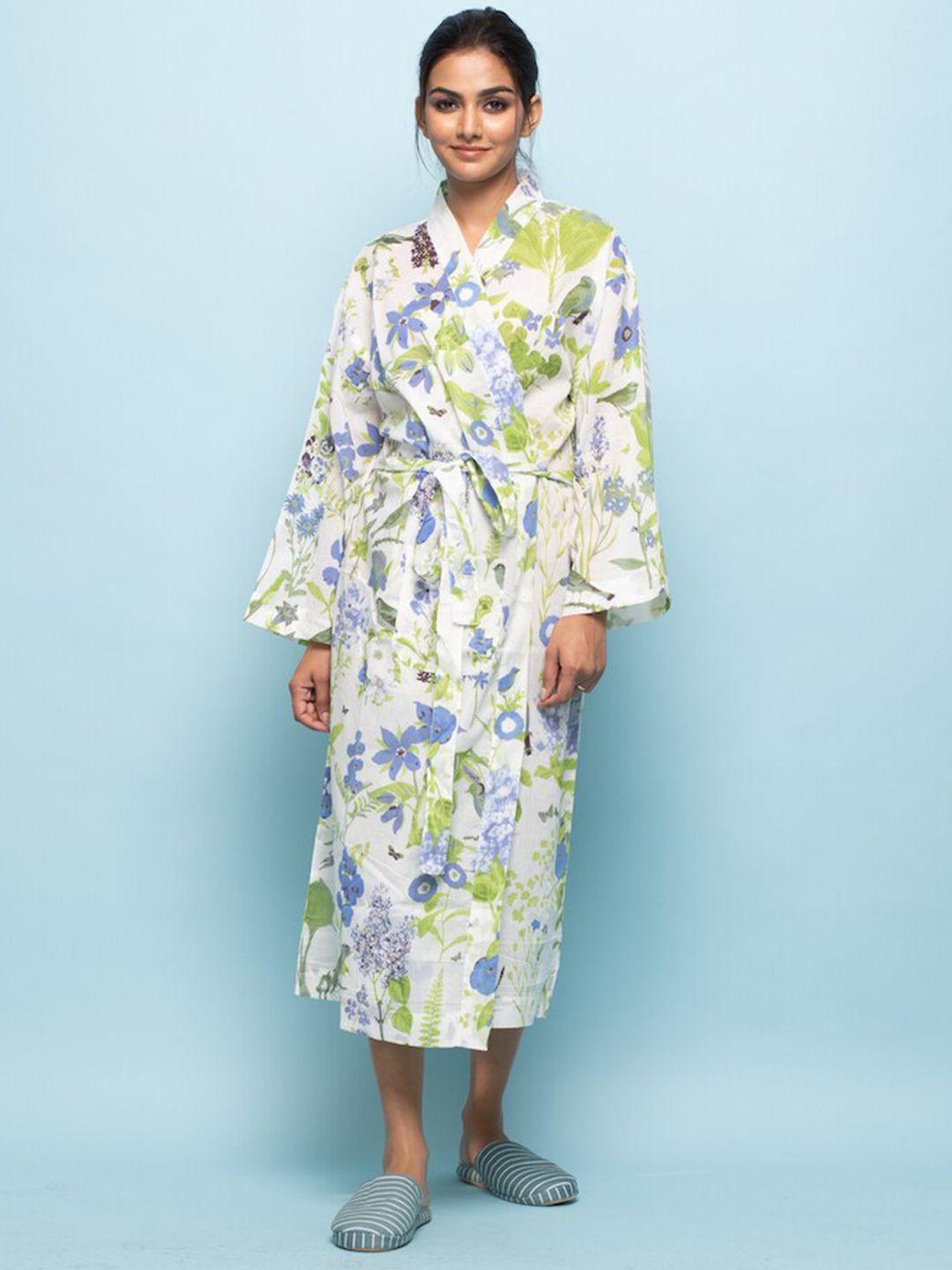 sanskrutihomes-women-floral-printed-midi-cotton-robe