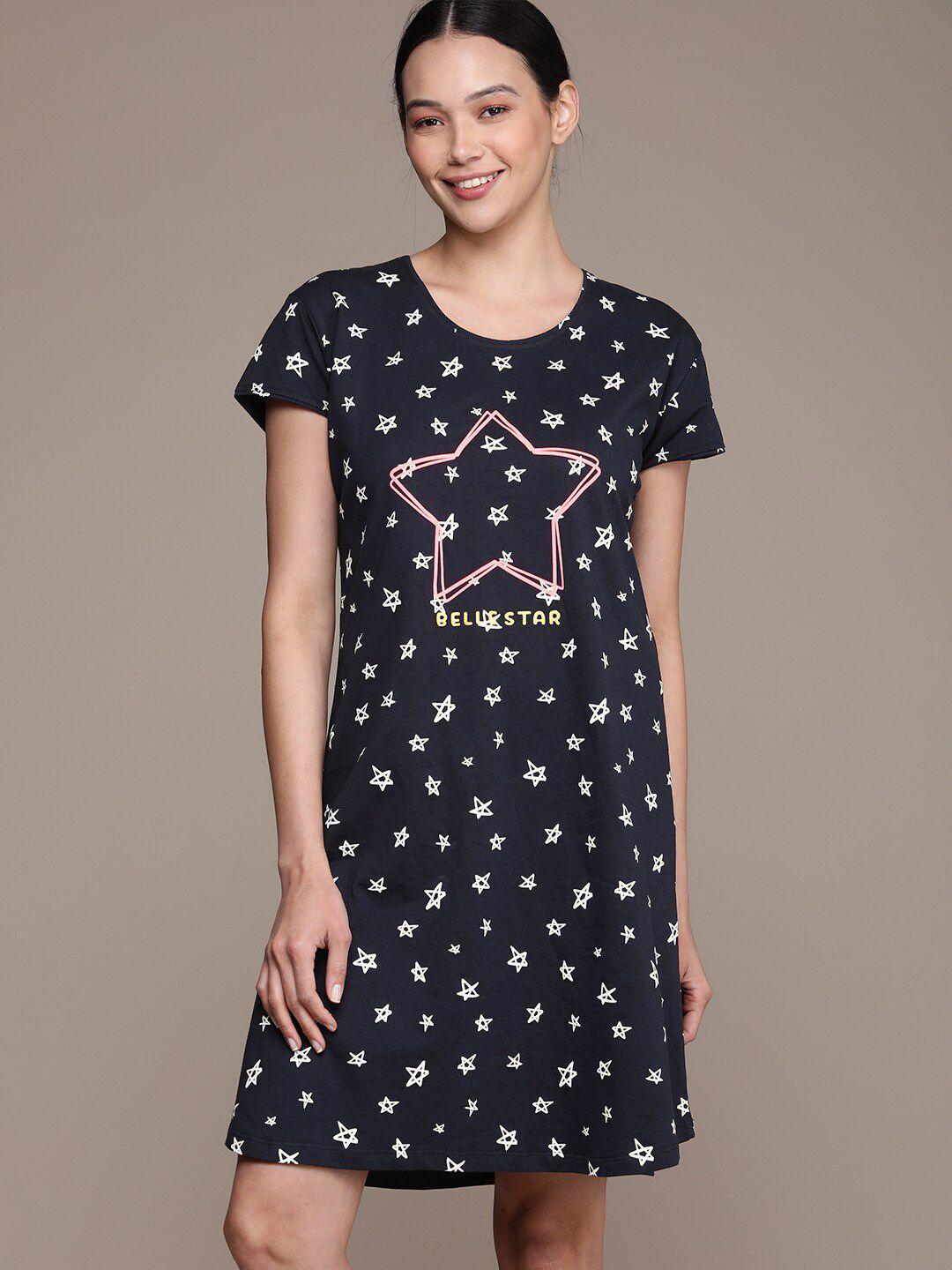 beebelle-stars-printed-pure-cotton-nightdress