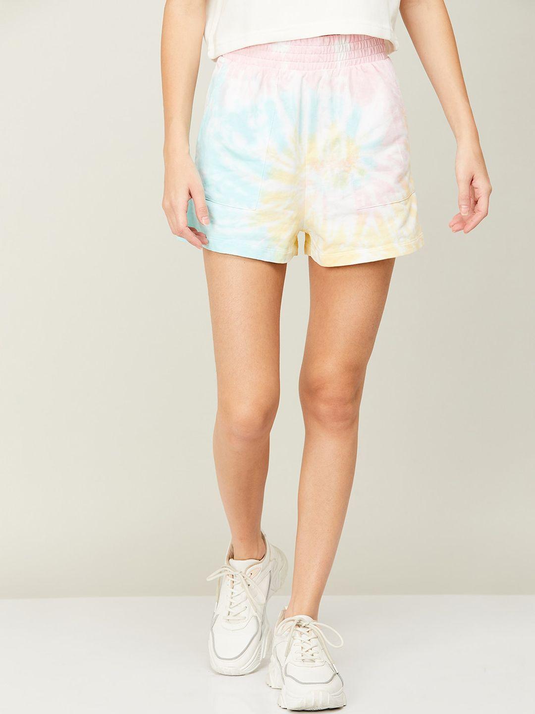 ginger-by-lifestyle-women-women-regular-fit-tie-and-dye-cotton-shorts