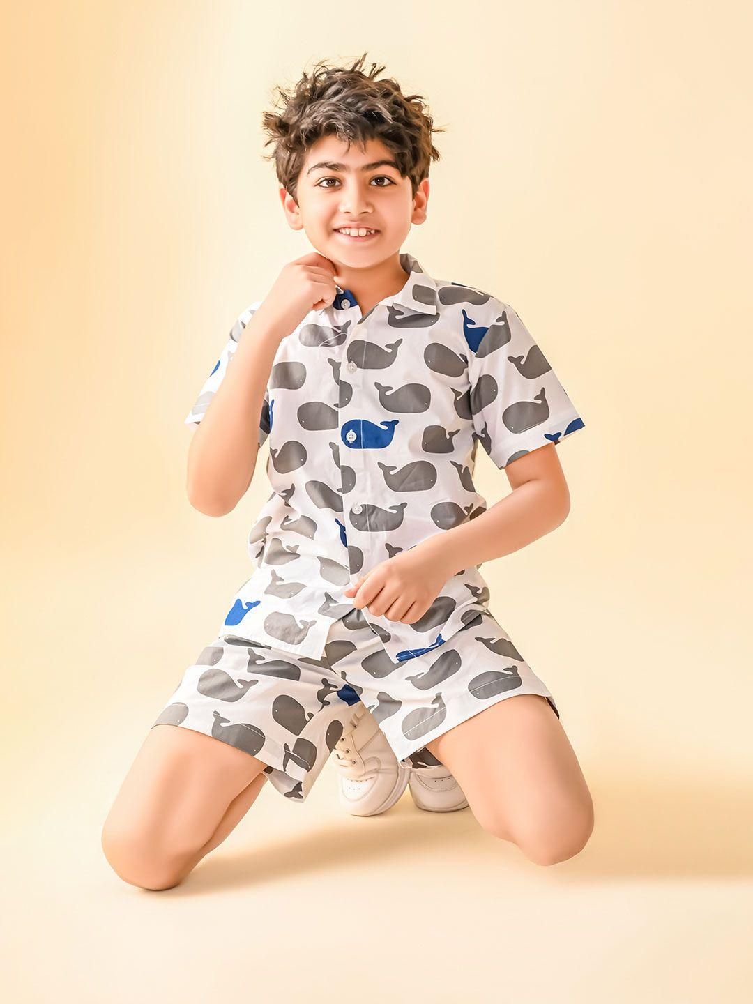 lilpicks-boys-printed-cotton-shirt-with-shorts