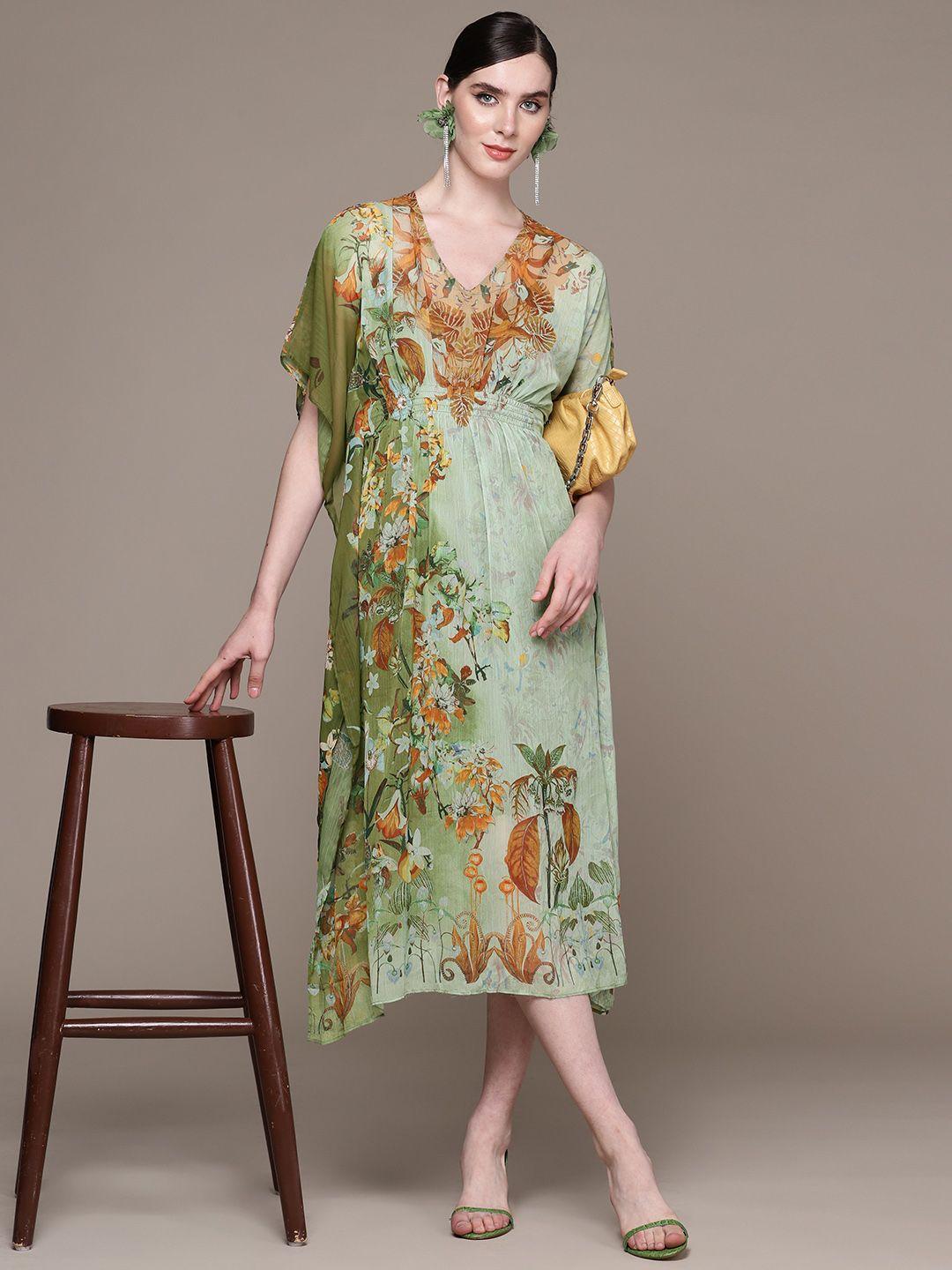 aarke-ritu-kumar-floral-print-kimono-sleeves-kaftan-midi-dress