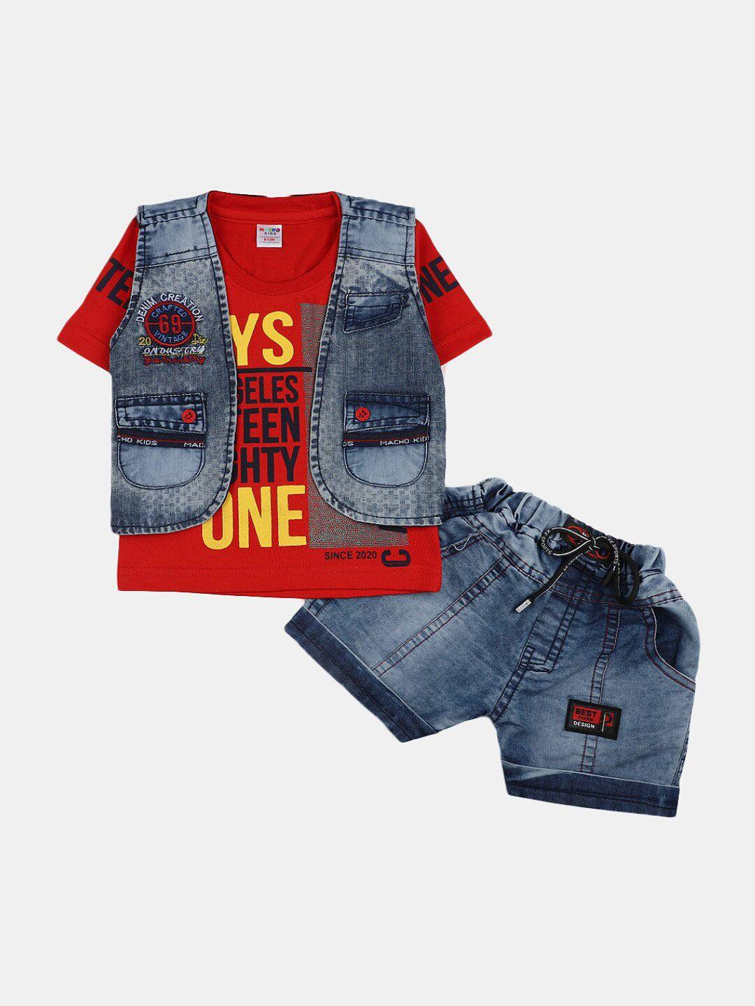 v-mart-infant-boys-printed-t-shirt-&-knit-denim-shorts-with-jacket