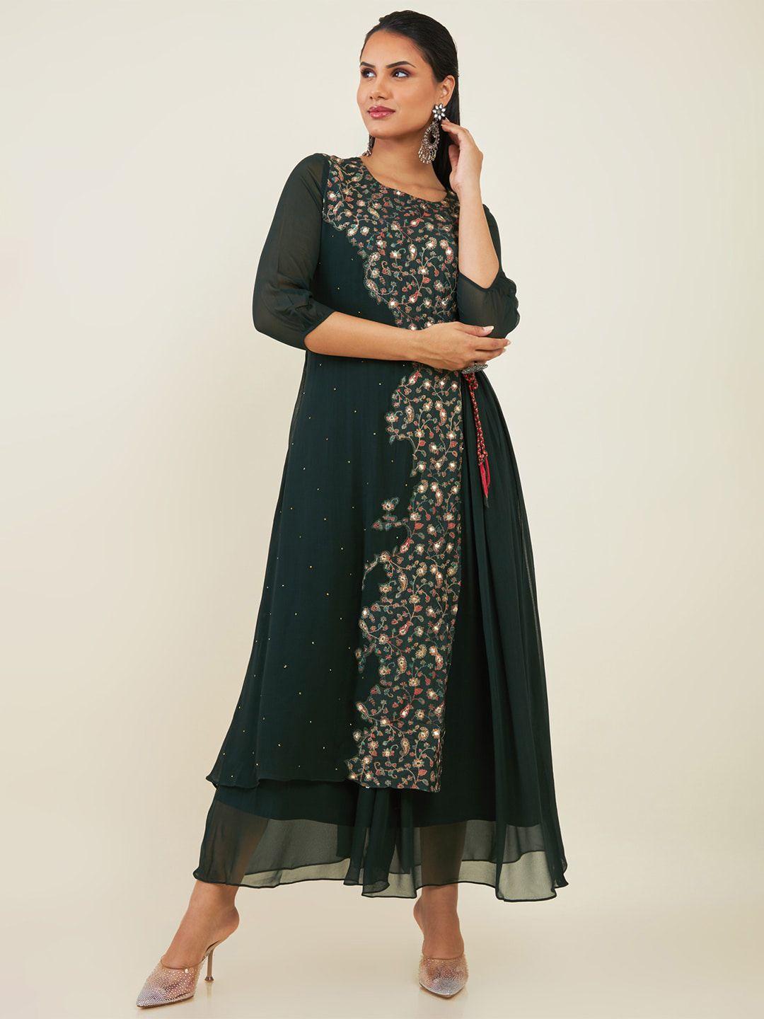 soch-round-neck-ethnic-motifs-embroidered-georgette-fit-and-flare-ethnic-dress