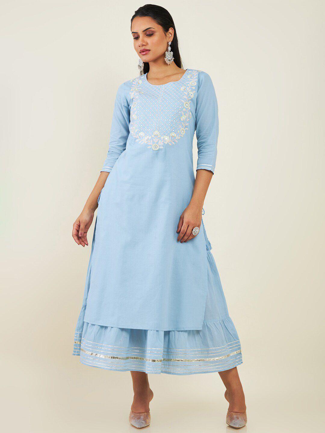 soch-round-neck-floral-embroidered-maxi-fit-and-flare-cotton-ethnic-dress