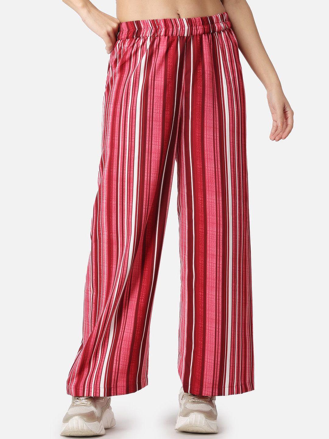 popwings-women-striped-relaxed-loose-fit-high-rise-easy-wash-trousers
