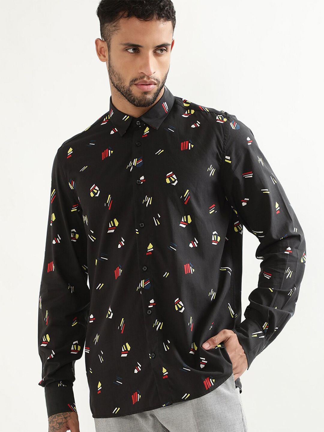 antony-morato-printed-spread-collar-cotton-casual-shirt