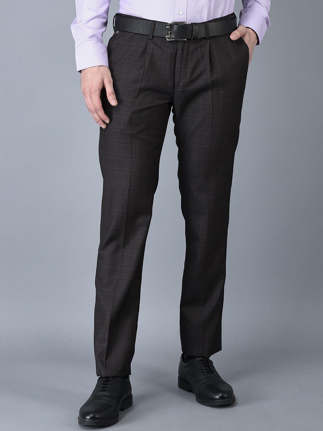 canoe-men-checked-smart-easy-wash-formal-trousers