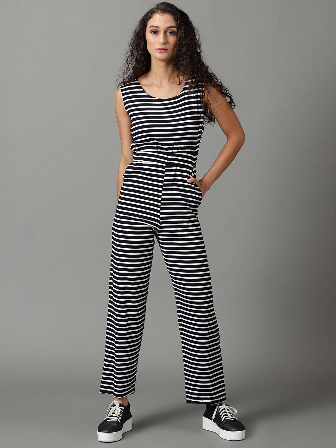 showoff-striped-round-neck-acrylic-basic-jumpsuit