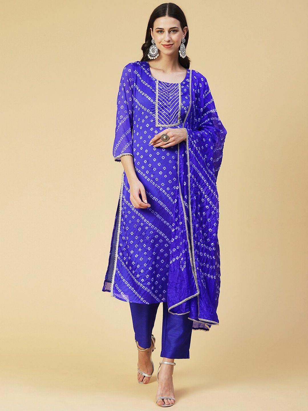 fashor--bandhani-printed-regular-gotta-patti-kurta-with-trousers-&-dupatta
