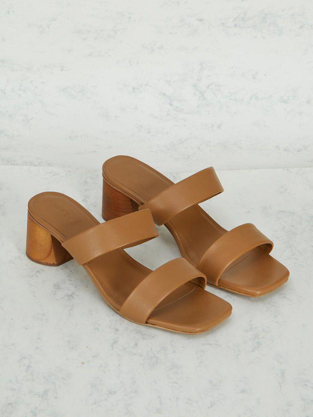 fabindia-women-open-toe-slip-on-leather-block-heels