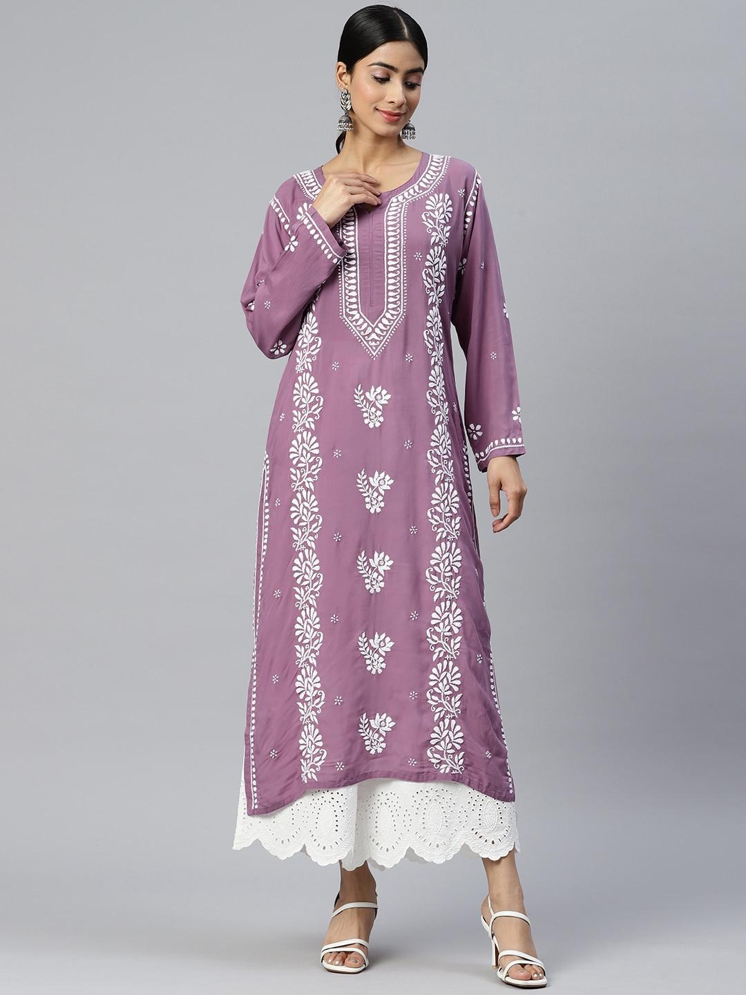 paramount-chikan-women-floral-embroidered-chikankari-kurta
