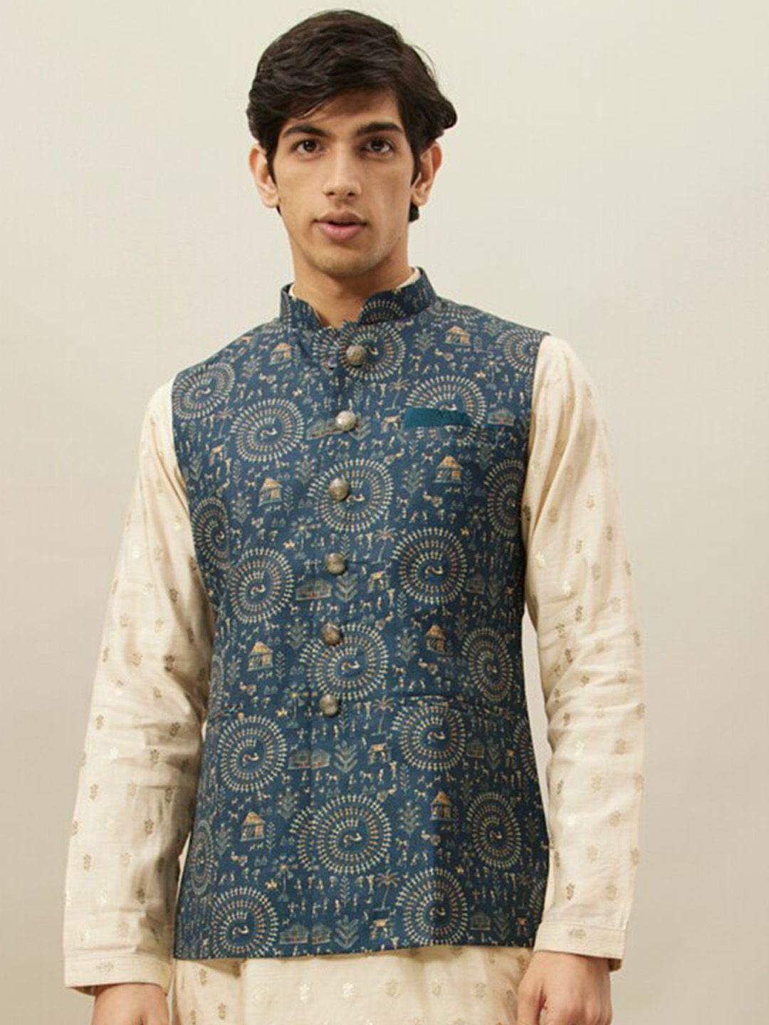 manyavar-printed-nehru-jacket