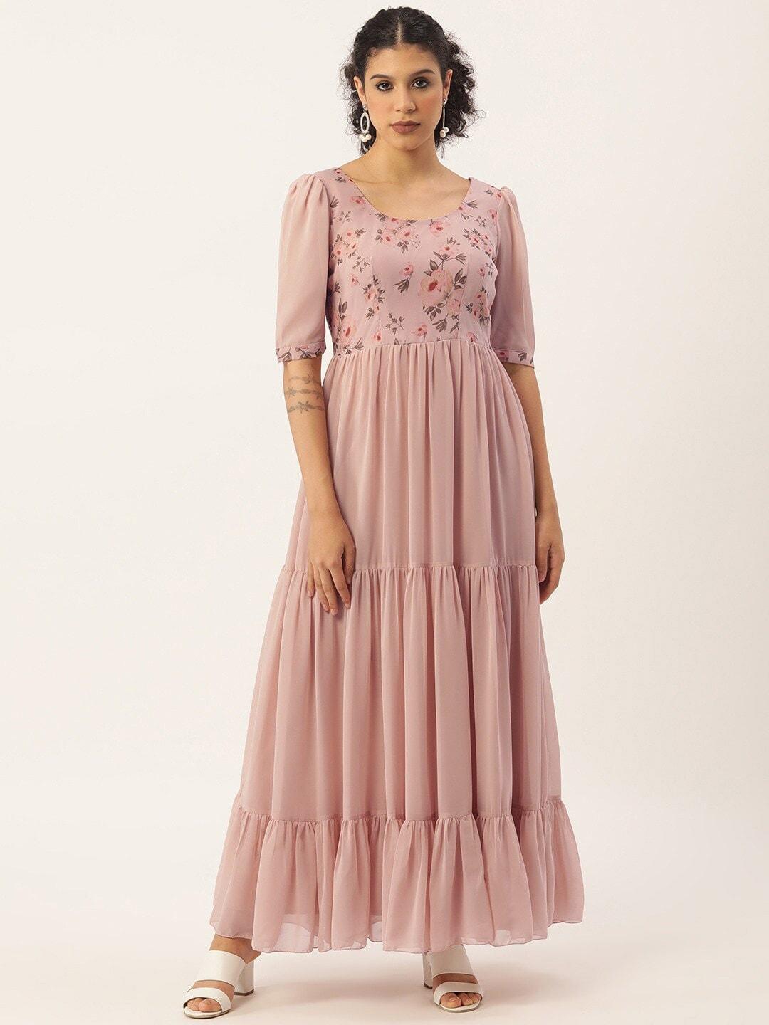 ethnovog-pink-puff-sleeve-georgette-maxi-dress