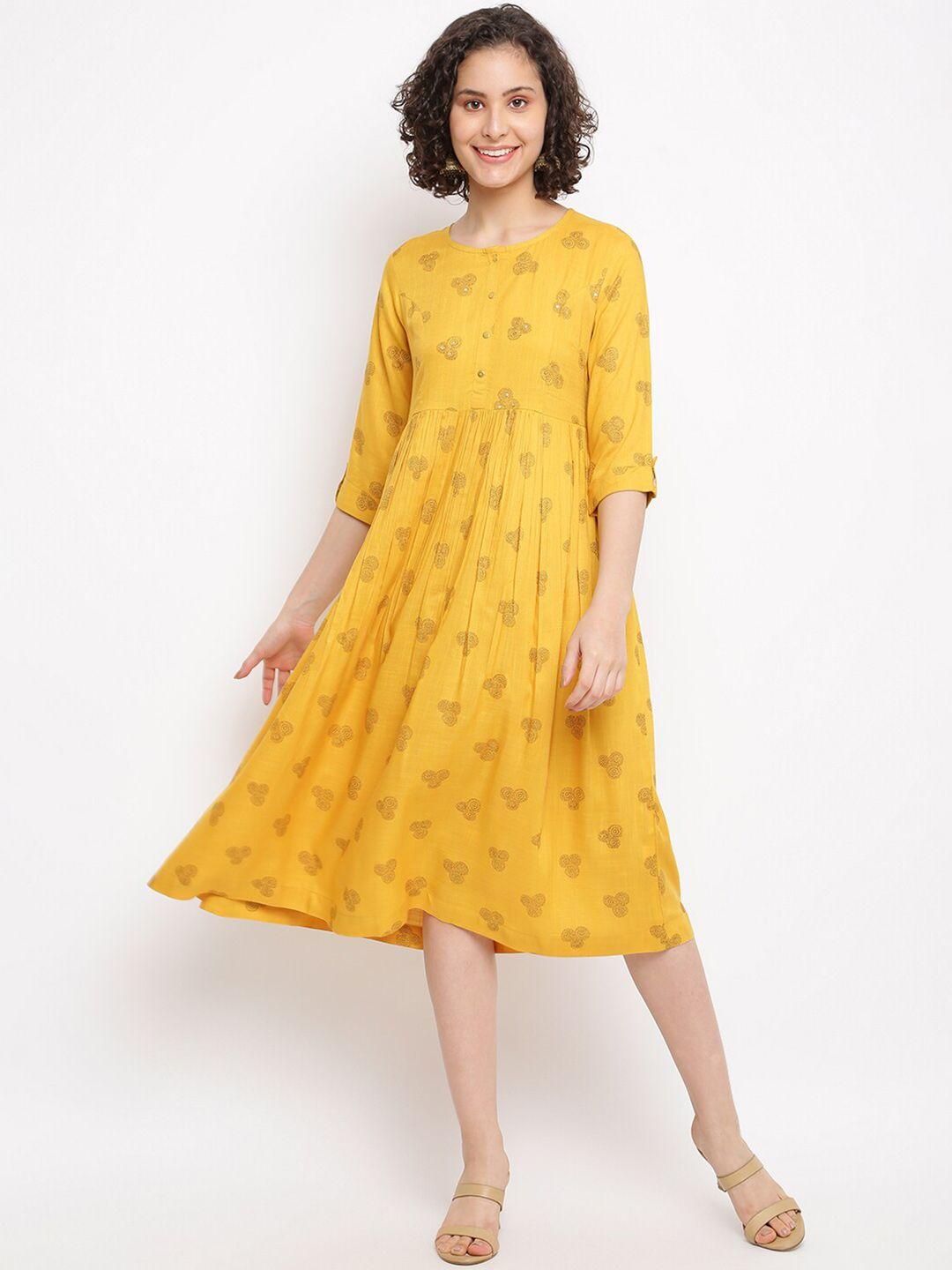 imara-geometric-printed-gathered-a-line-midi-dress