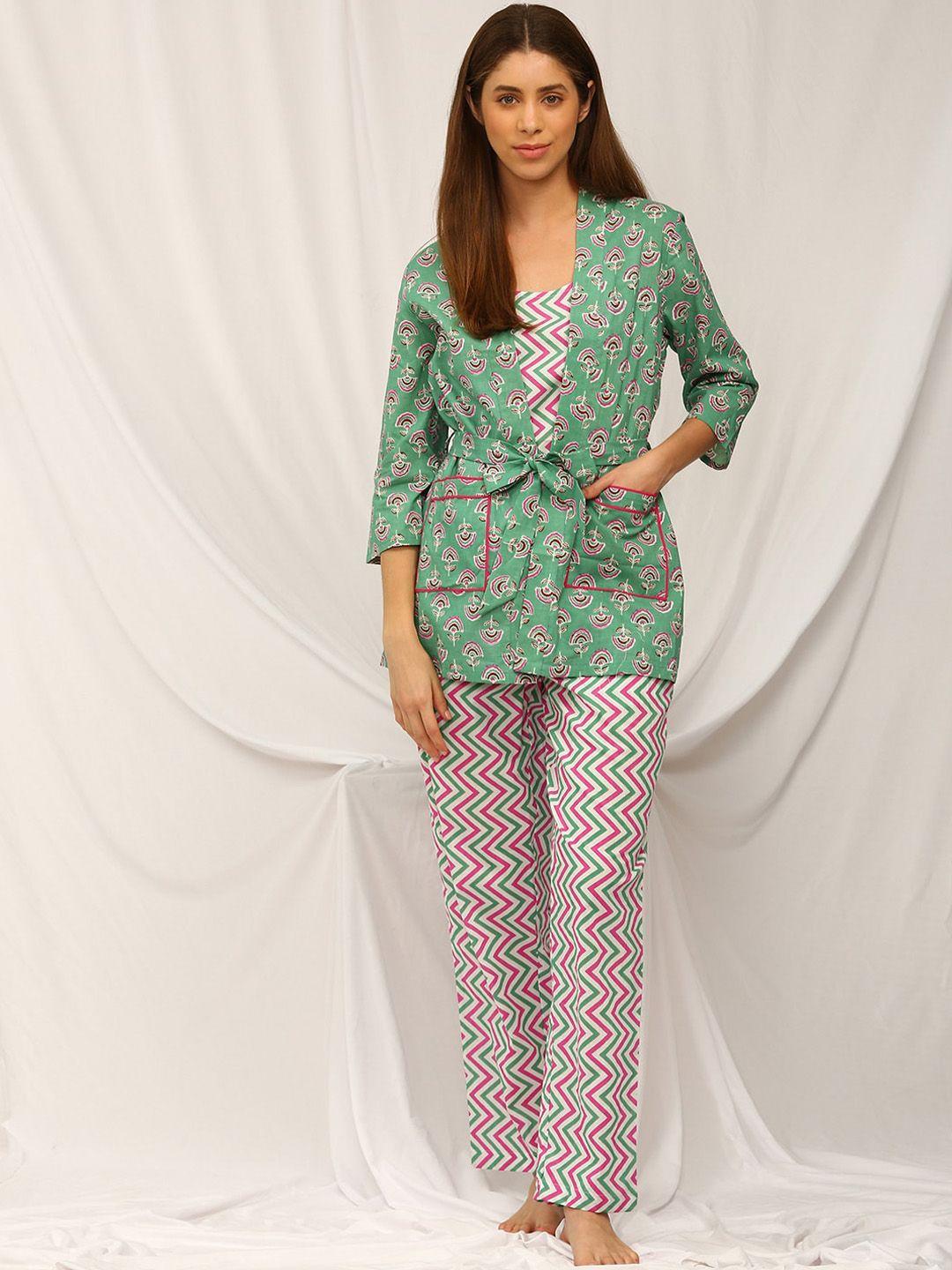 bannos-swagger-3-pieces-ethnic-motifs-printed-pure-cotton-night-suit