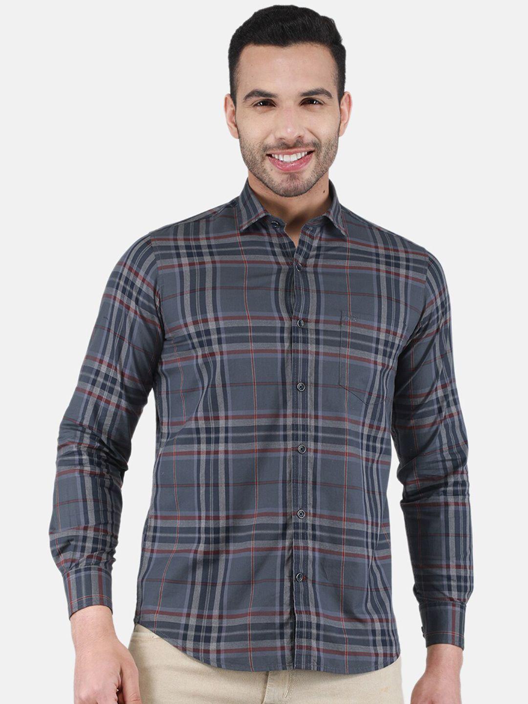 monte-carlo-tartan-checked-spread-collar-cotton-casual-shirt