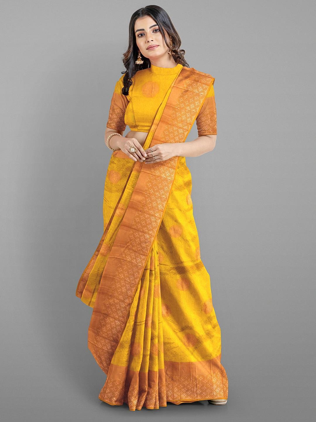 kalamandir-ethnic-motif-tussar-zari-saree-with-blouse-piece