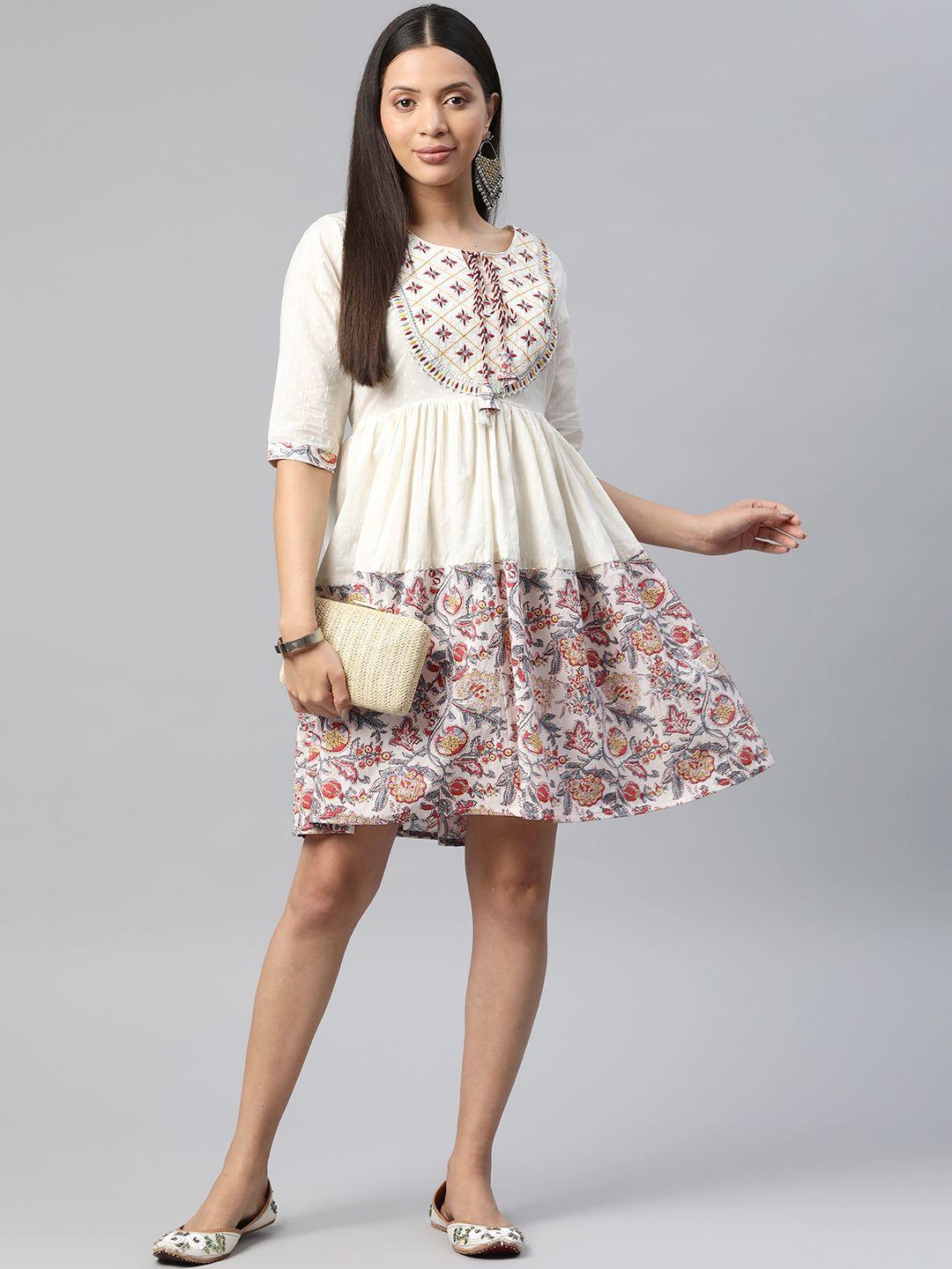readiprint-fashions-floral-embroidered-tie-up-neck-a-line-dress
