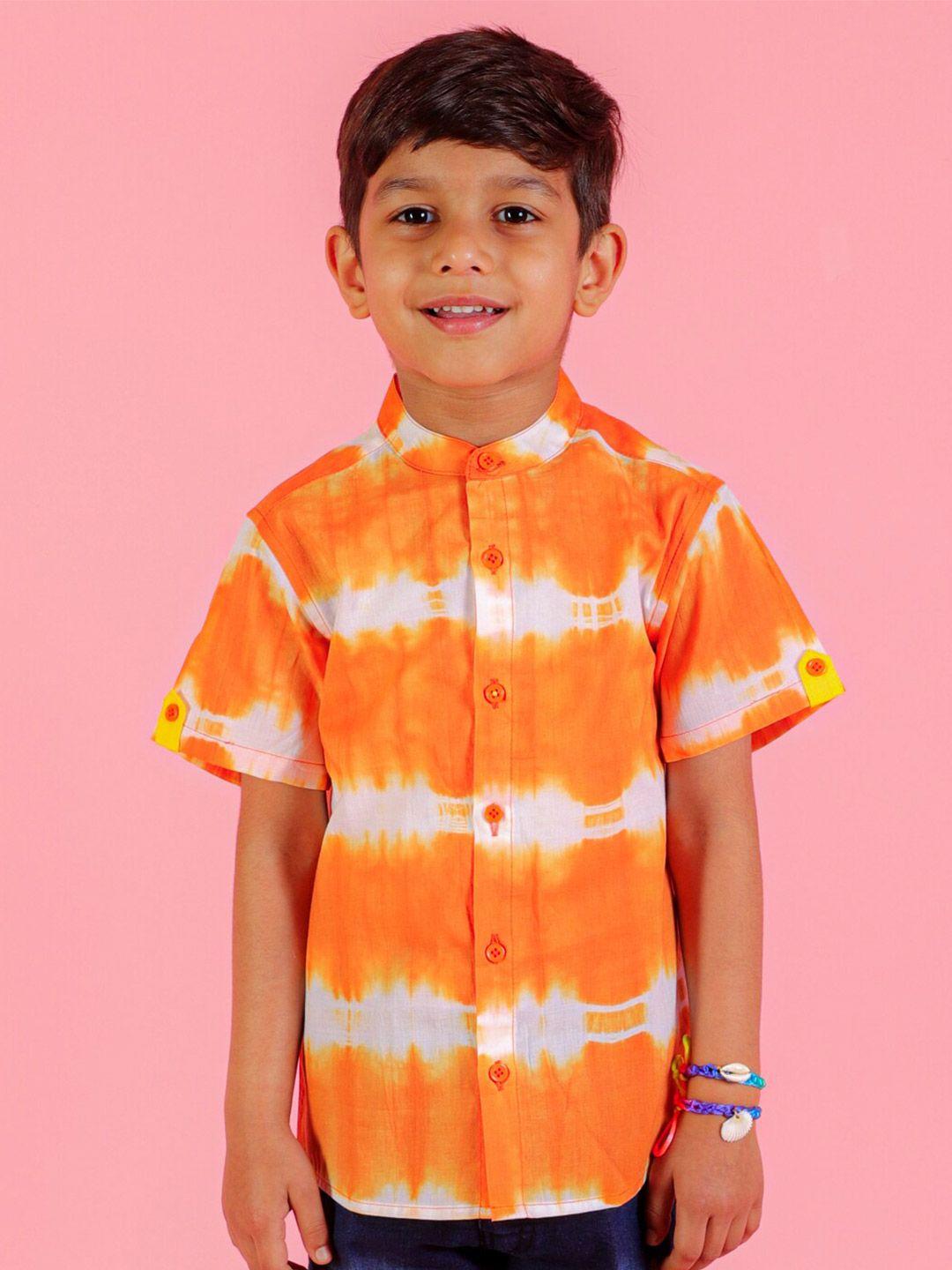 lil-drama-boys-standard-fit-tie-and-dyed-mandarin-collar-opaque-casual-shirt