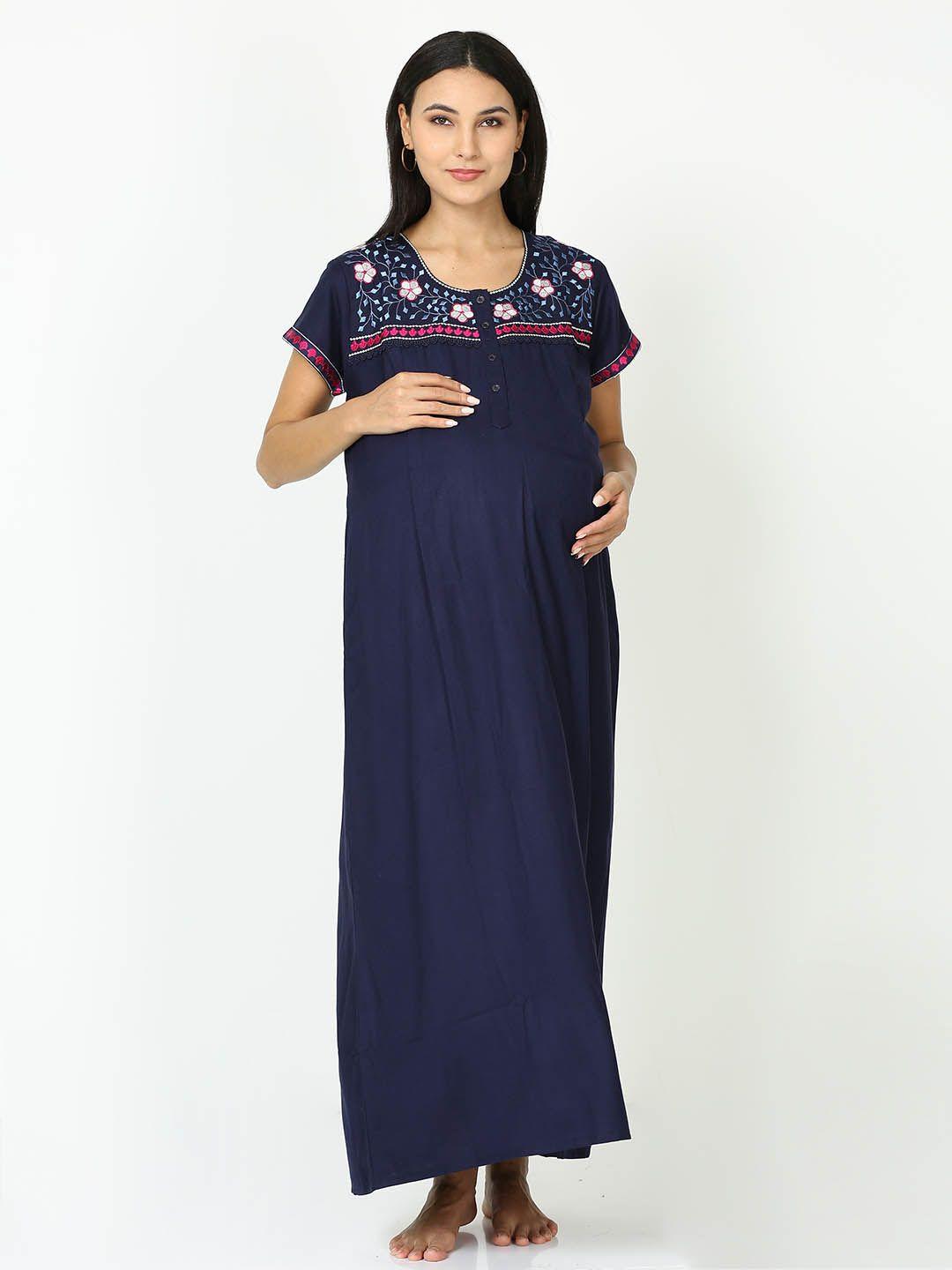 9shines-label-floral-embroidered-maternity-maxi-nightdress