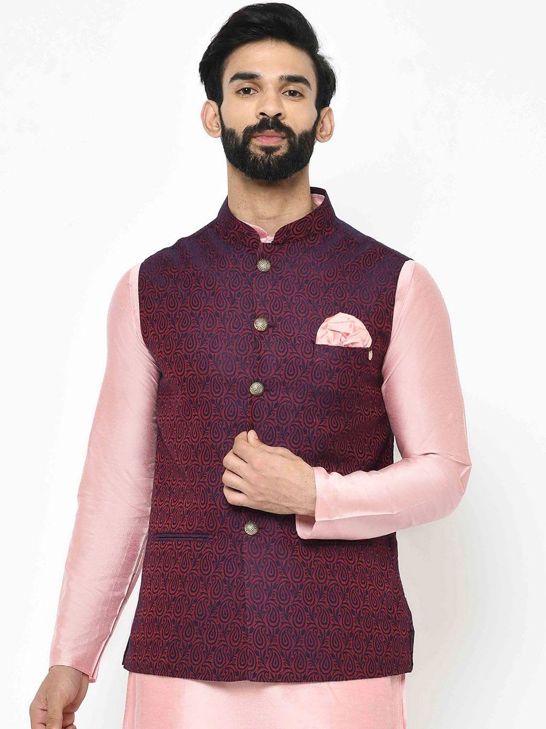 kisah-woven-design-nehru-jacket-with-pocket-square