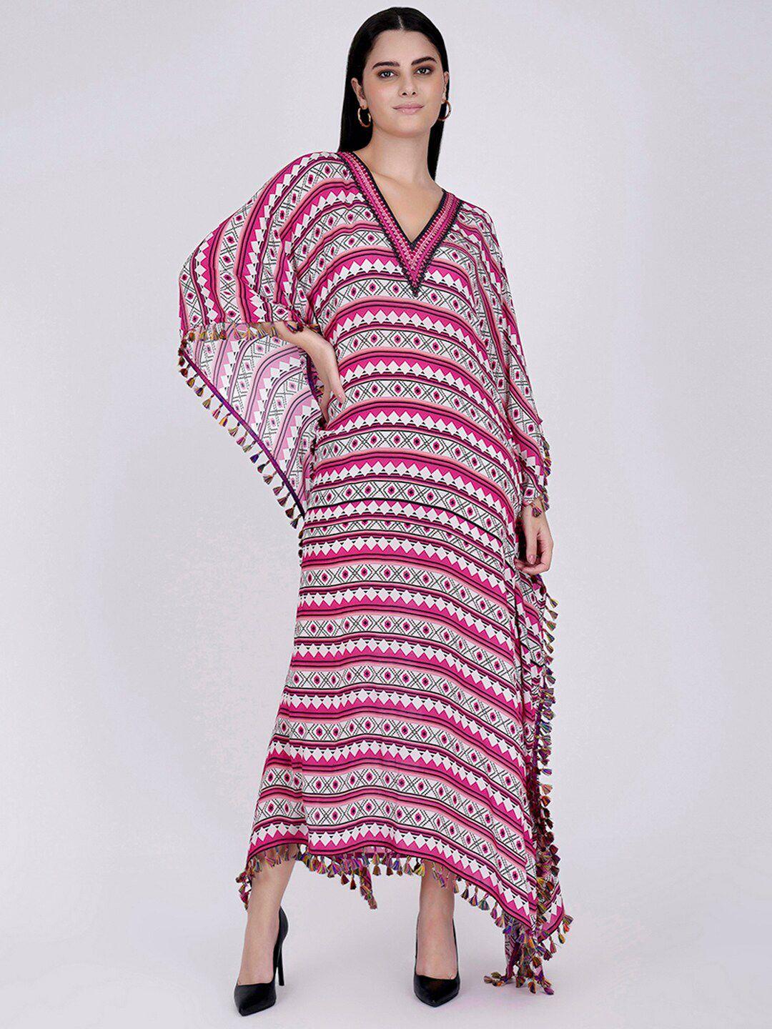 first-resort-by-ramola-bachchan-geometric-printed-crepe-kaftan-maxi-dress