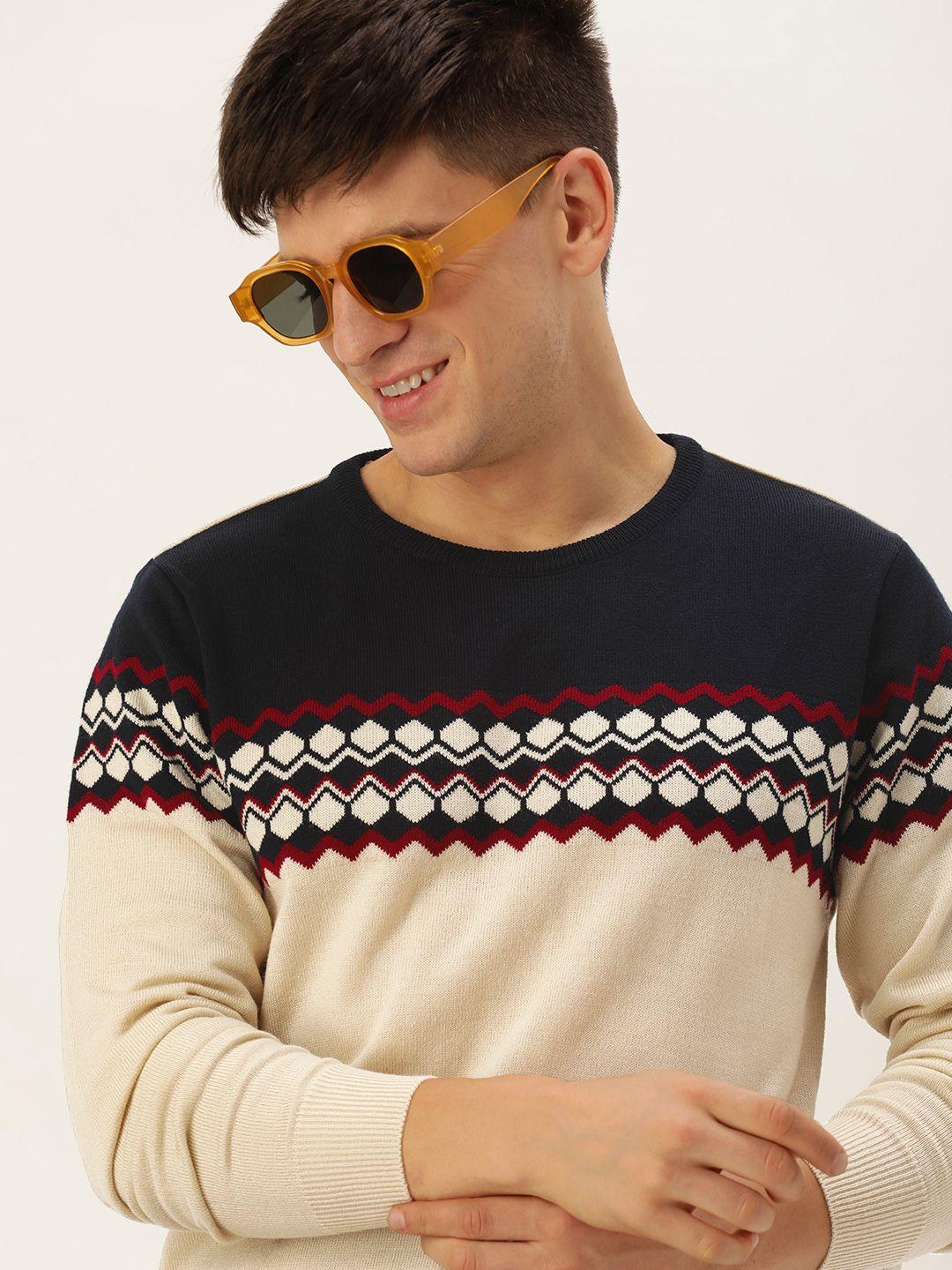 mast-&-harbour-geometric-printed-pullover-sweaters