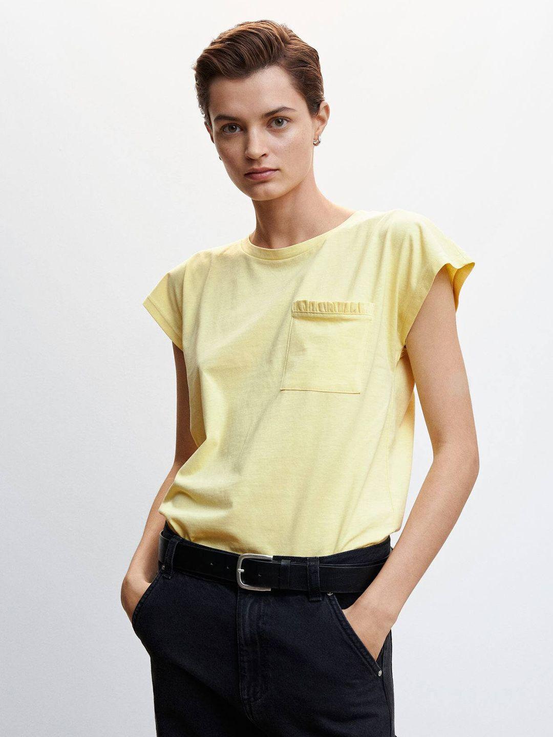 mango-cap-sleeve-pure-cotton-t-shirt