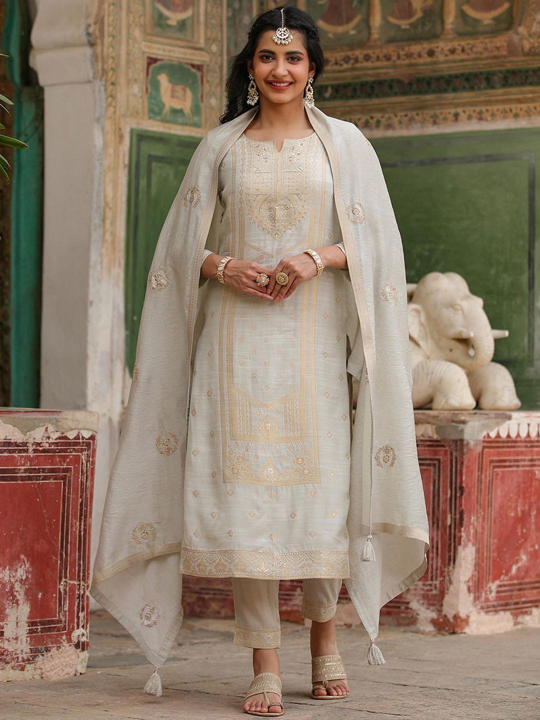 scakhi-ethnic-motifs-woven-design-notched-neck-sequinned-kurta-with-trousers-&-dupatta