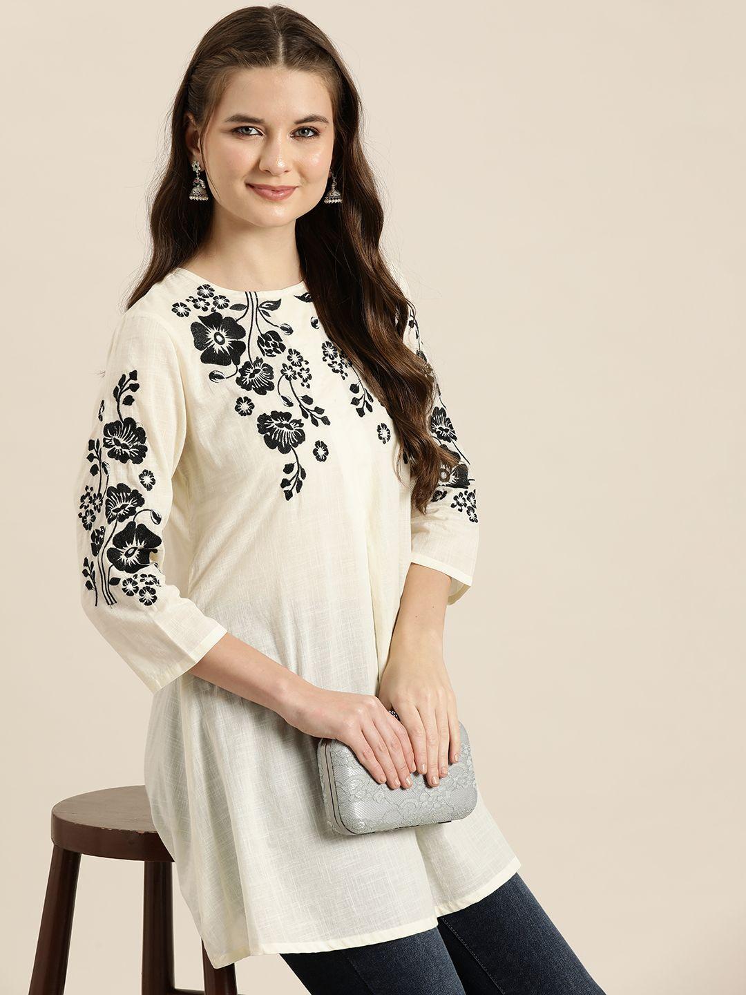 here&now-floral-embroidered-pure-cotton-kurti