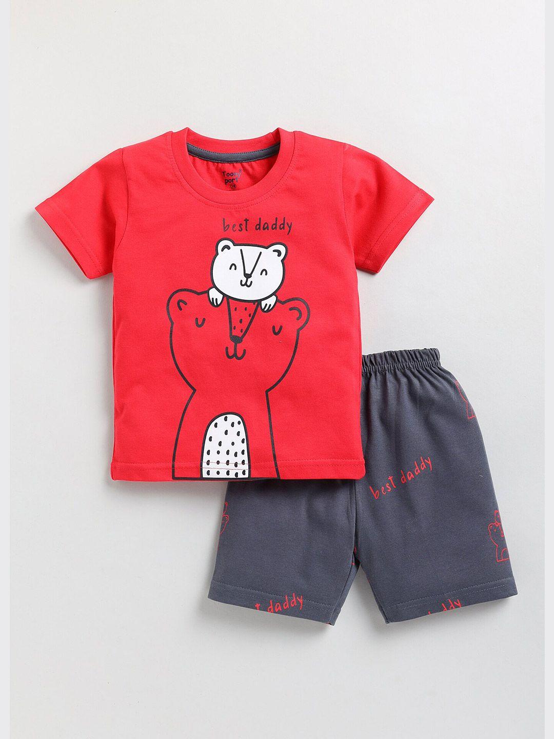 toonyport-boys-printed-pure-cotton-t-shirt-with-shorts--clothing-set
