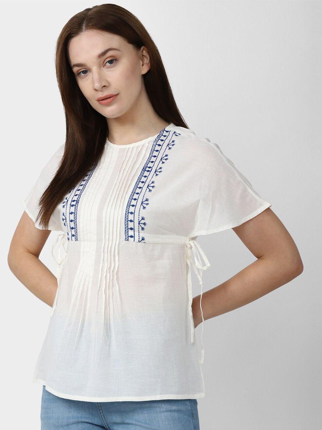 van-heusen-woman-floral-embroidered-pure-cotton-empire-top