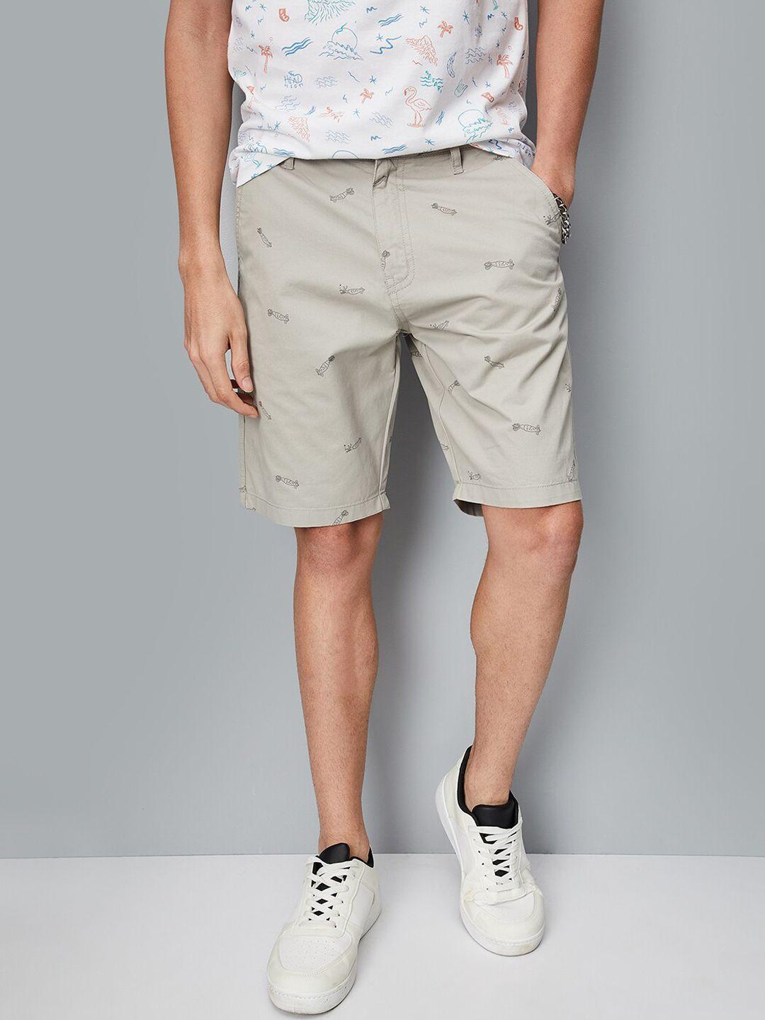 max-men-printed-mid-rise-pure-cotton-chino-shorts