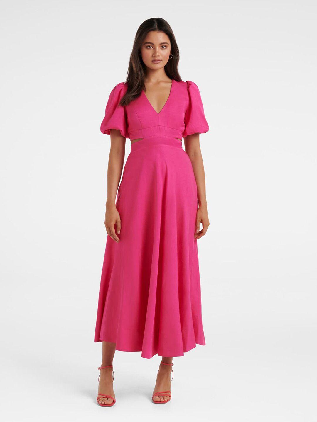 forever-new-puff-sleeve-v-neck-cut-out-maxi-dress