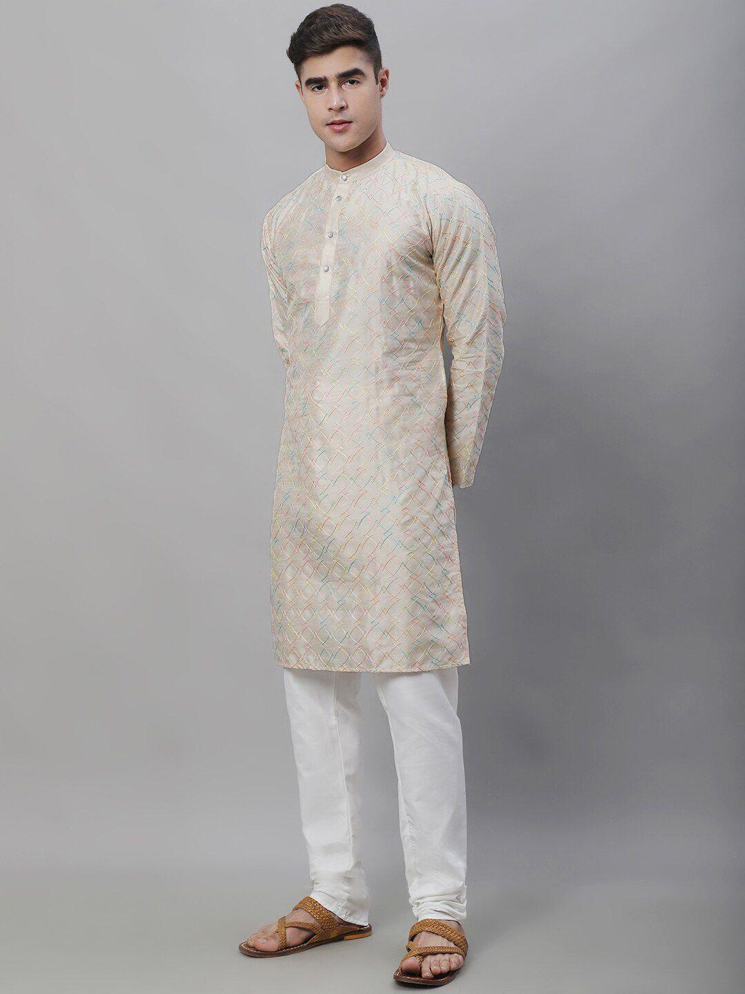 sojanya-geometric-embroidered-regular-kurta-with-churidar
