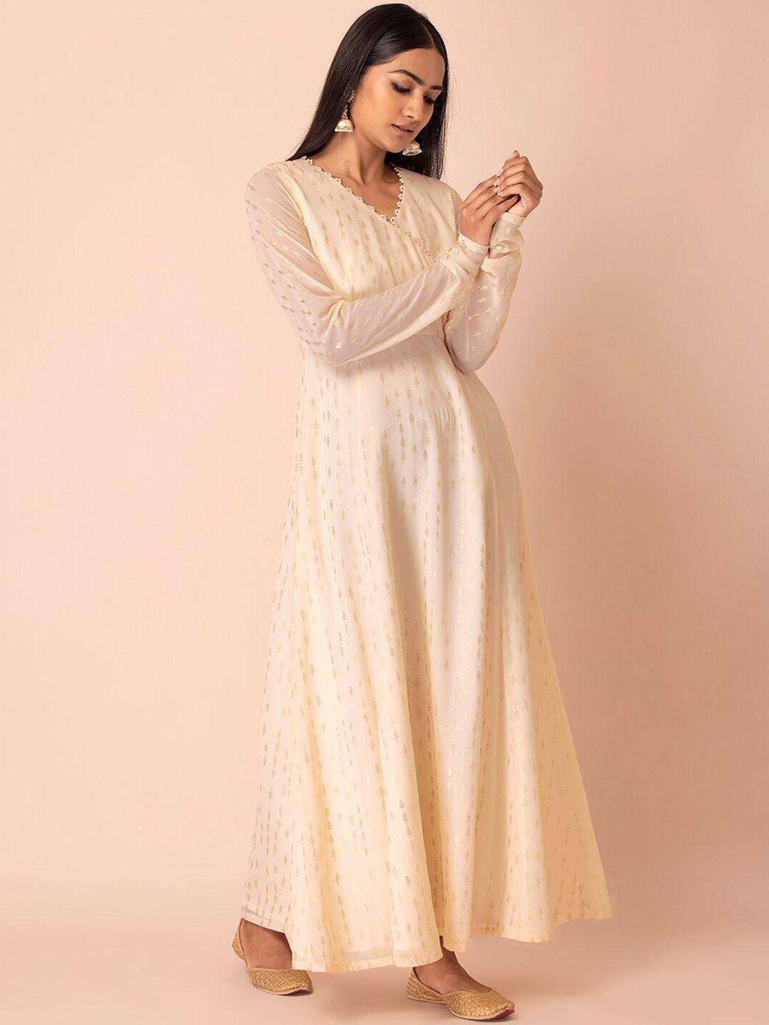 indya-ethnic-motifs-printed-embellished-georgette-a-line-ethnic-dress