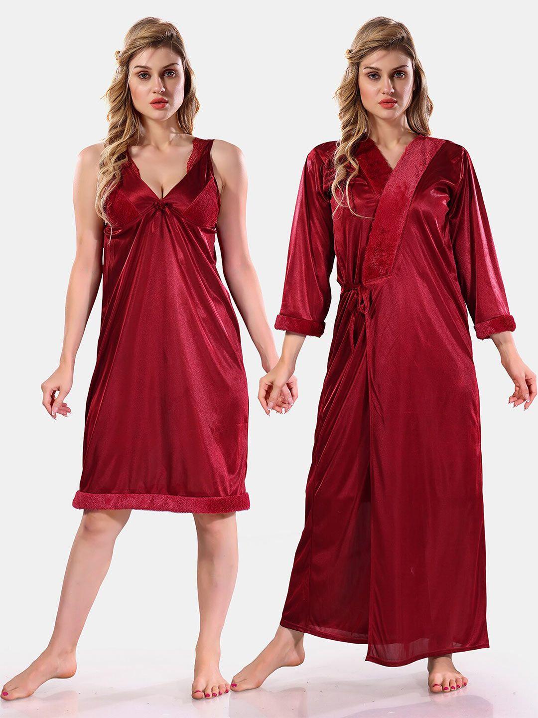 be-you-v-neck-long-sleevs-satin-maxi-nightdress-with-robe