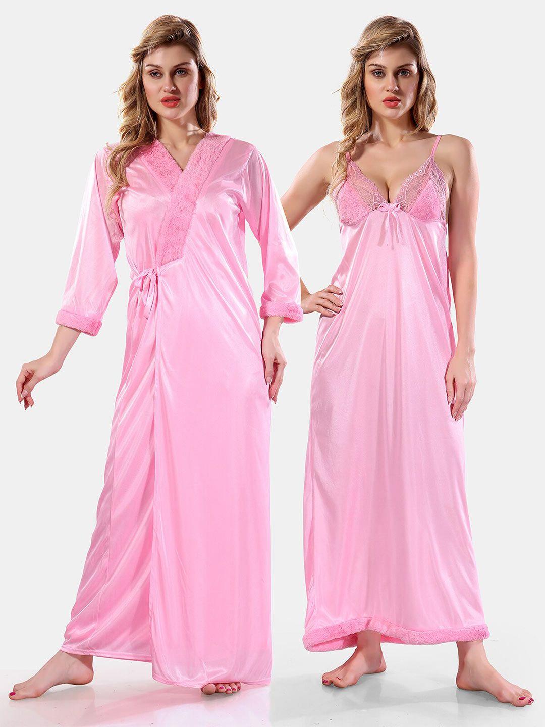 be-you-v-neck-lace-up-details-satin-nightdress-with-robe