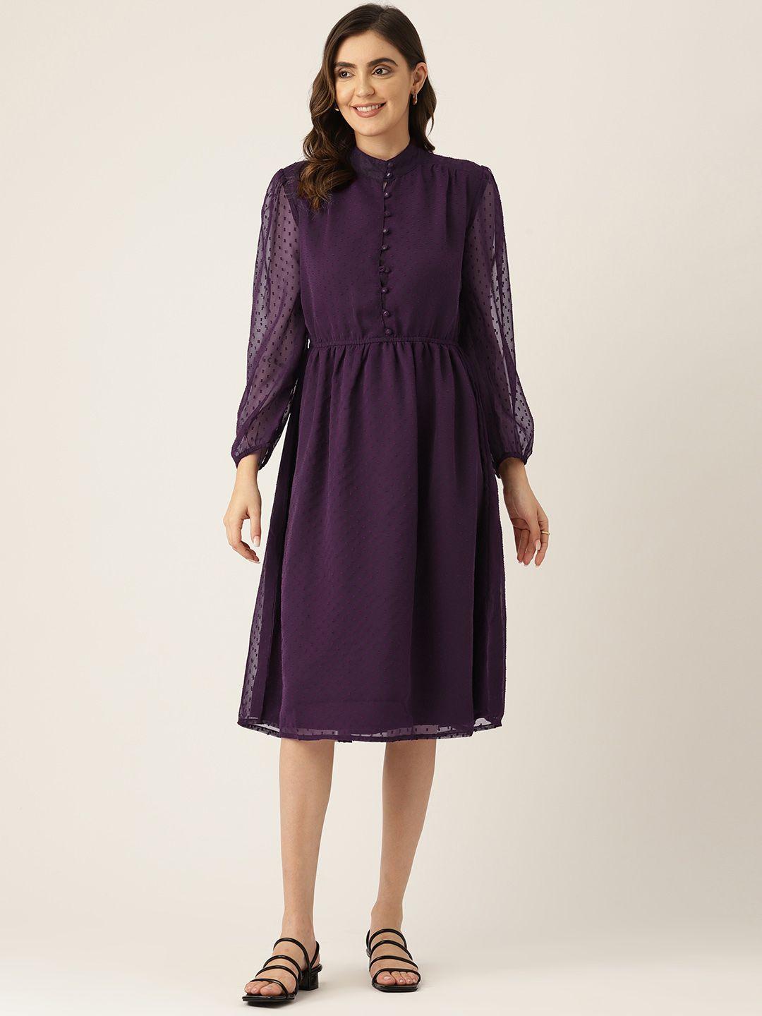 label-regalia-maroon-georgette-a-line-midi-dress