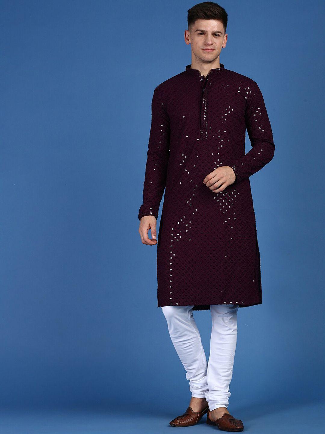 sanwara-ethnic-motifs-embroidered-sequinned-pure-cotton-kurta-with-pyjamas