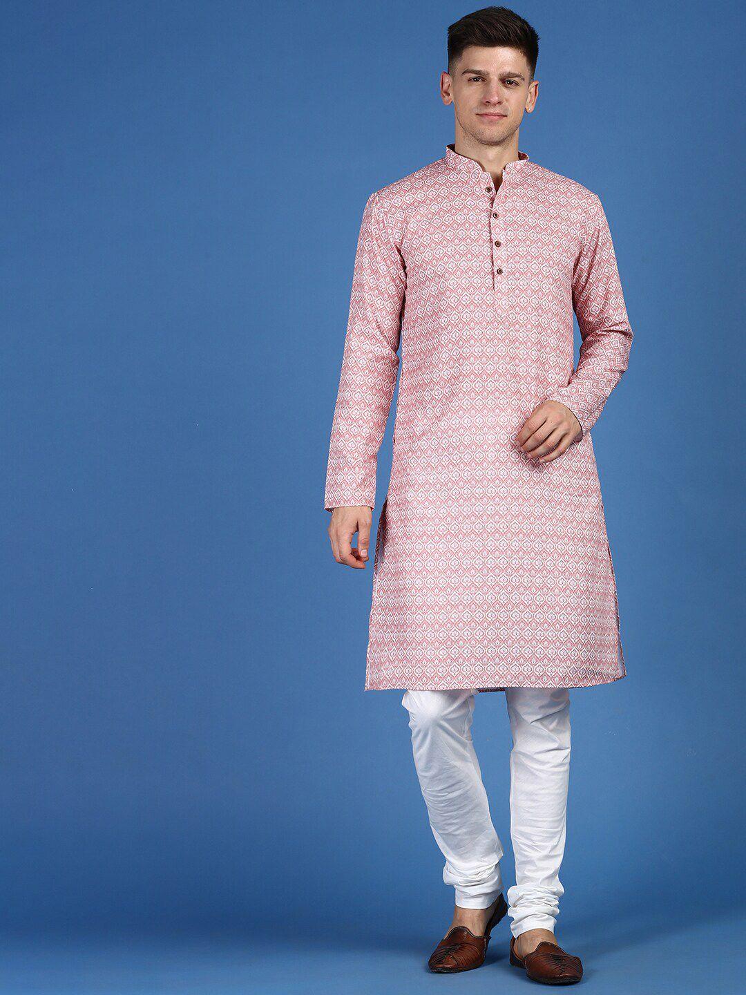 sanwara-ethnic-motifs-printed-mandarin-collar-kurta-with-churidar
