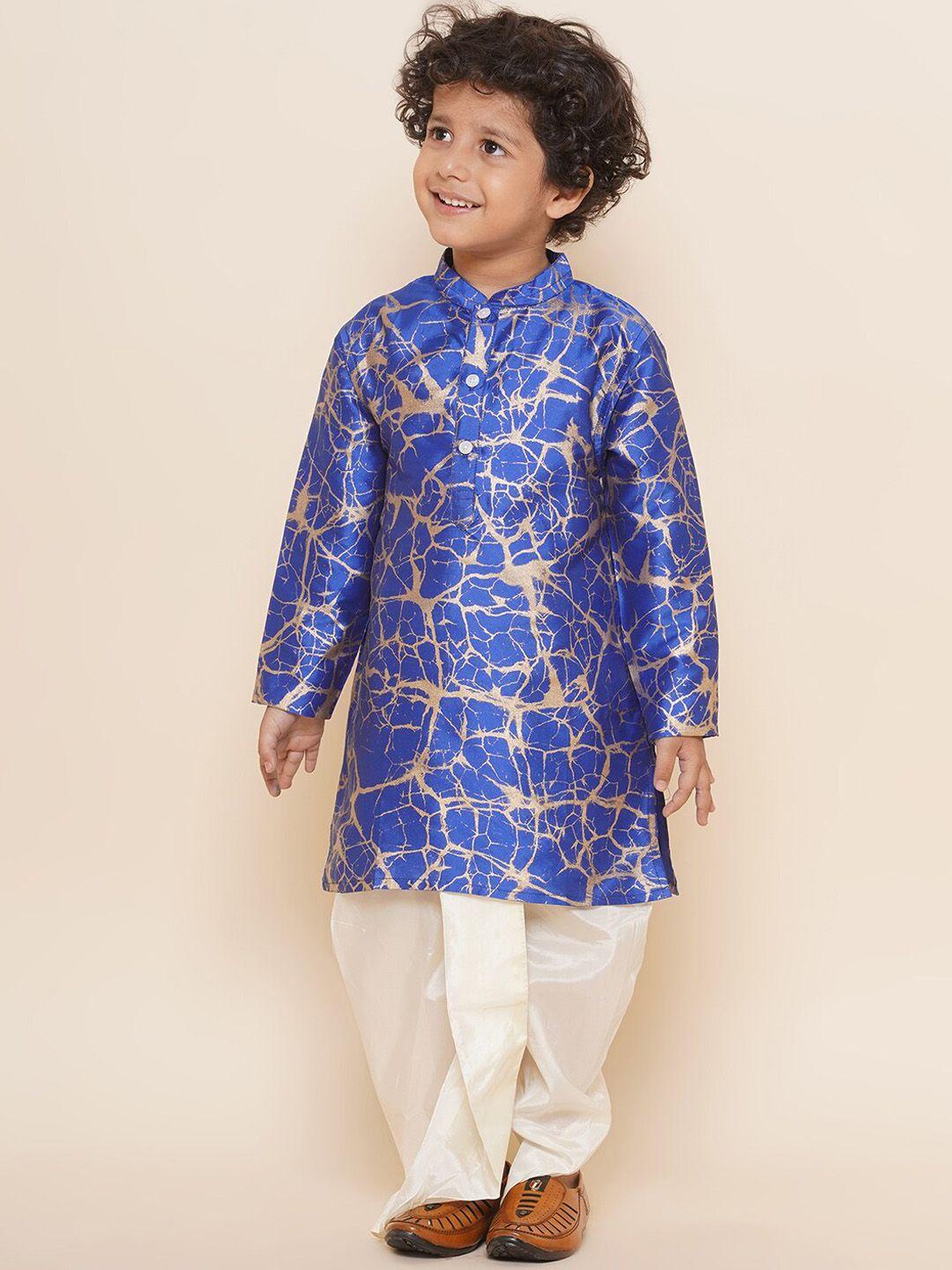 sethukrishna-boys-abstract-printed-mandarin-collar-kurta-with-dhoti-pants