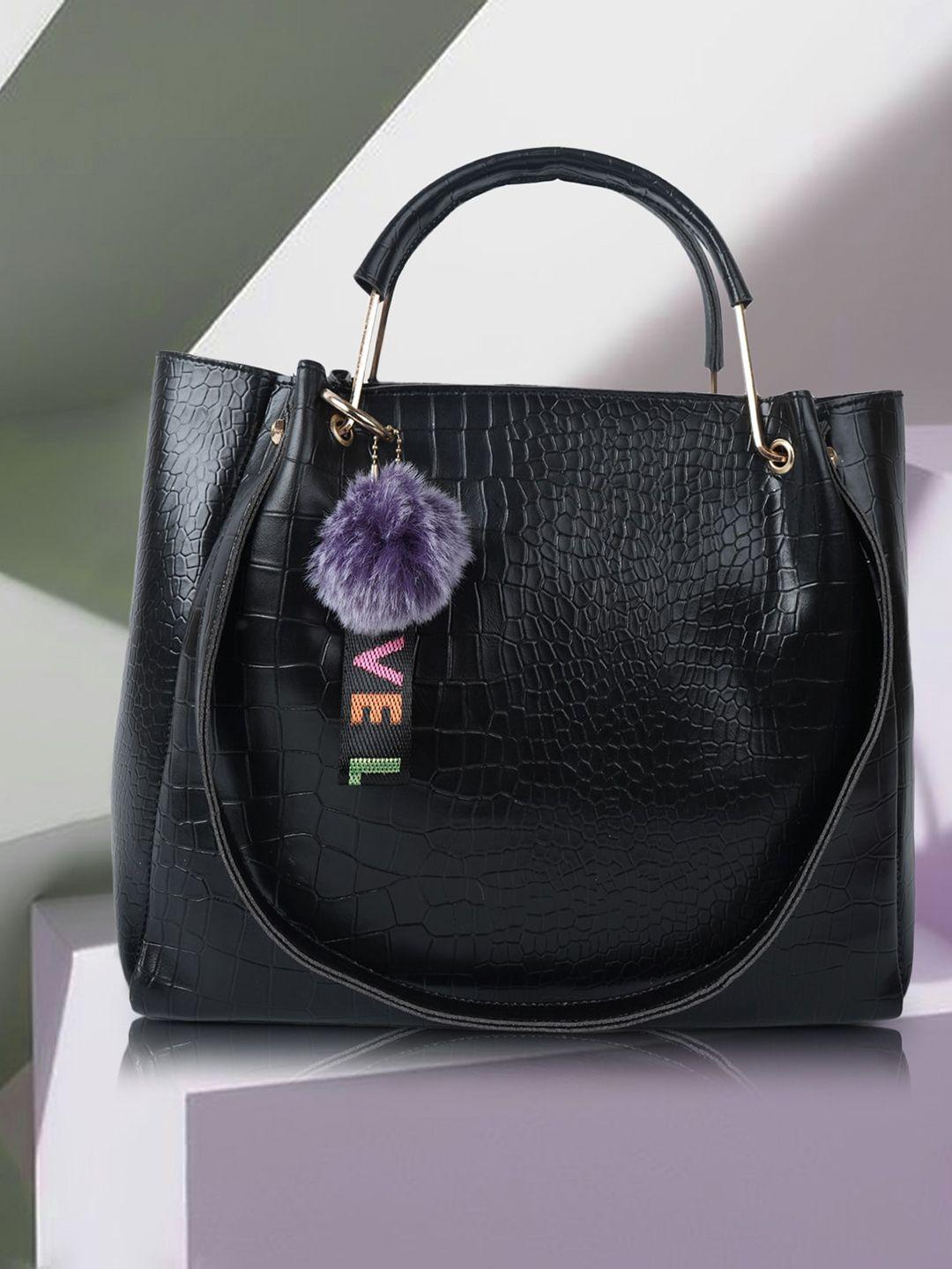 dressberry-black-textured-structured-handheld-bag