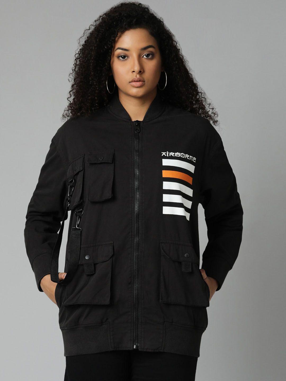 breakbounce-black-&-white-striped-cotton-tailored-jacket