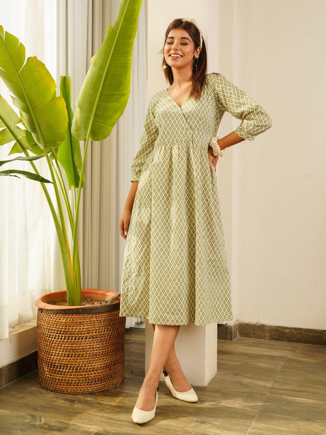 nangalia-ruchira-geometric-printed-cotton-wrap-midi-dress