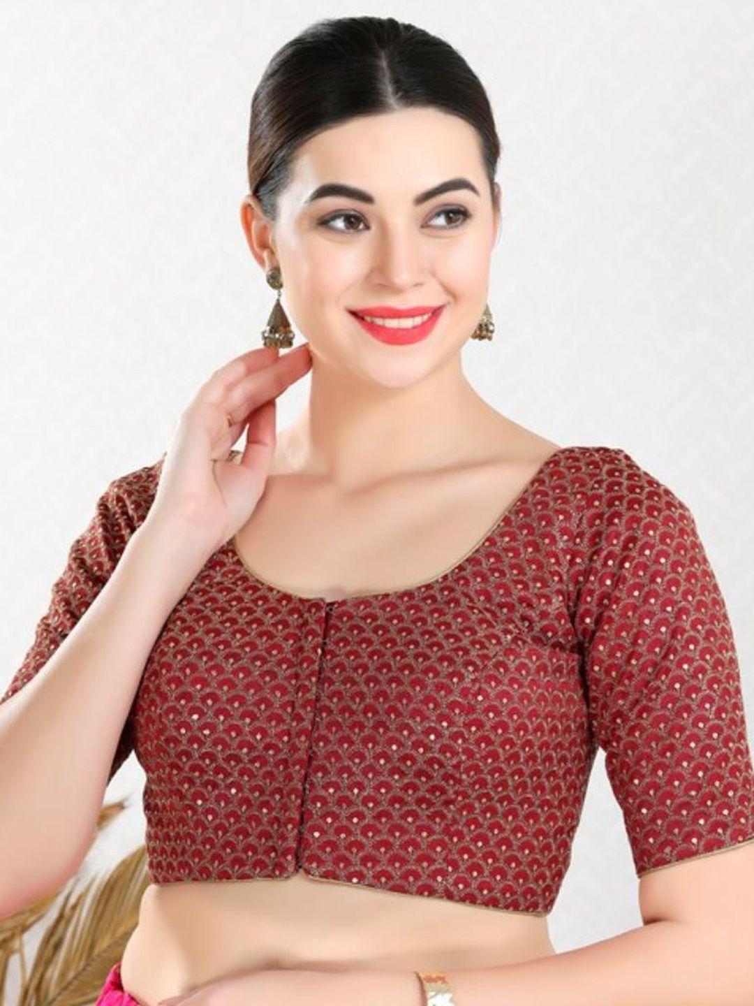 salwar-studio-woven-design-readymade-saree-blouse