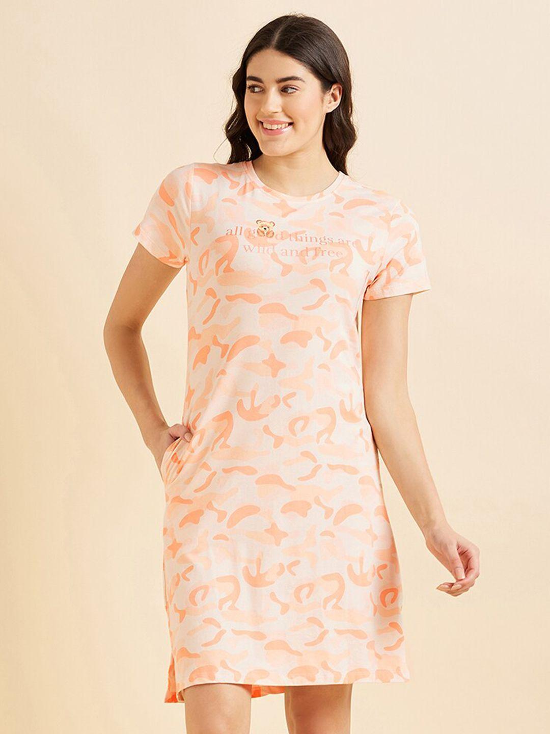 sweet-dreams-peach-coloured-abstract-printed-nightdress