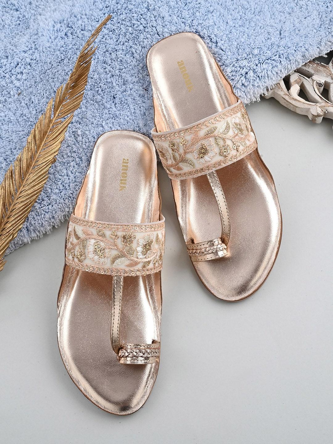 anouk-gold-toned-embroidered-one-toe-flats