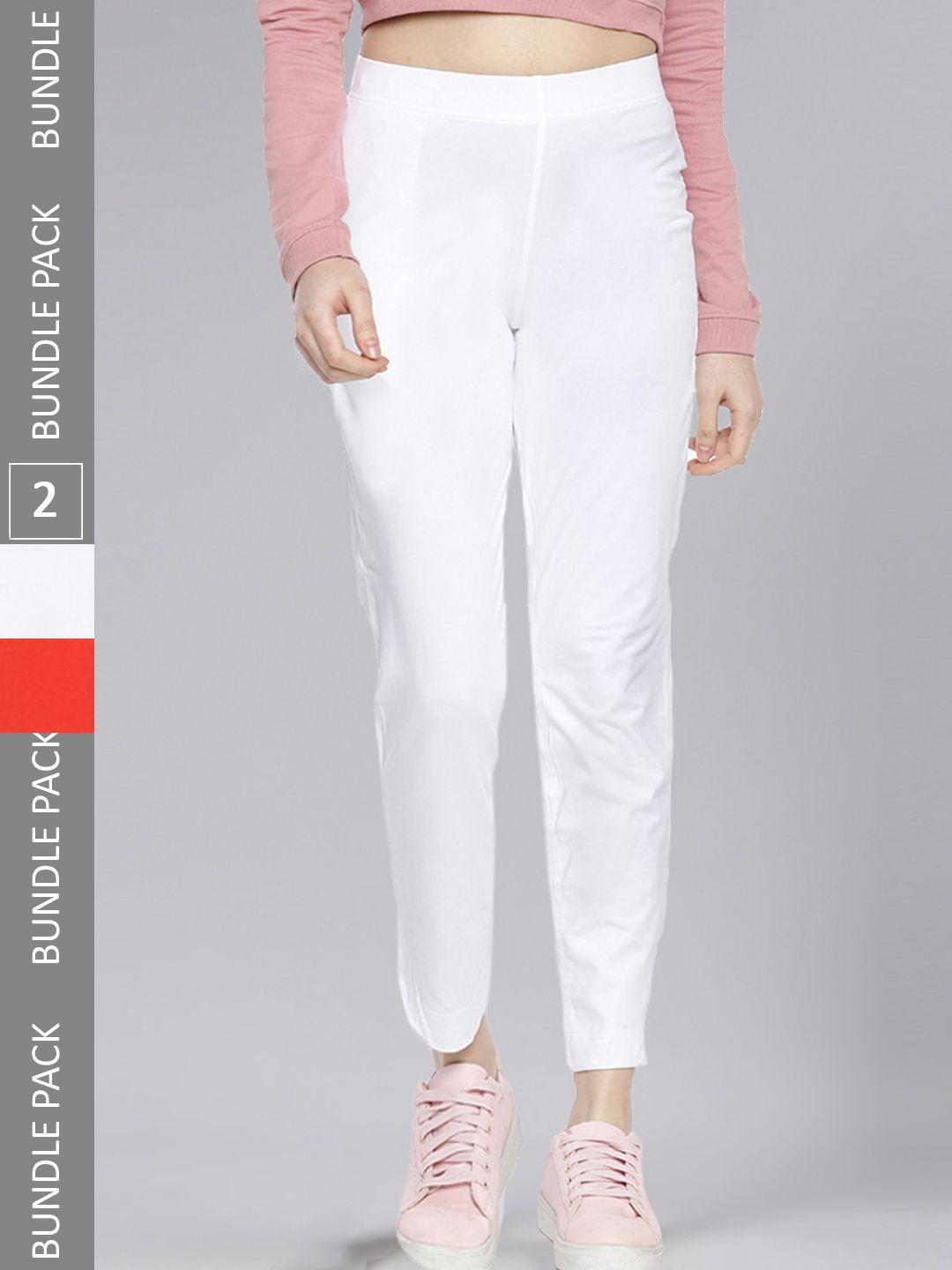 dollar-missy-women-pack-of-2-mid-rise-relaxed-tapered-fit-wrinkle-free-trousers