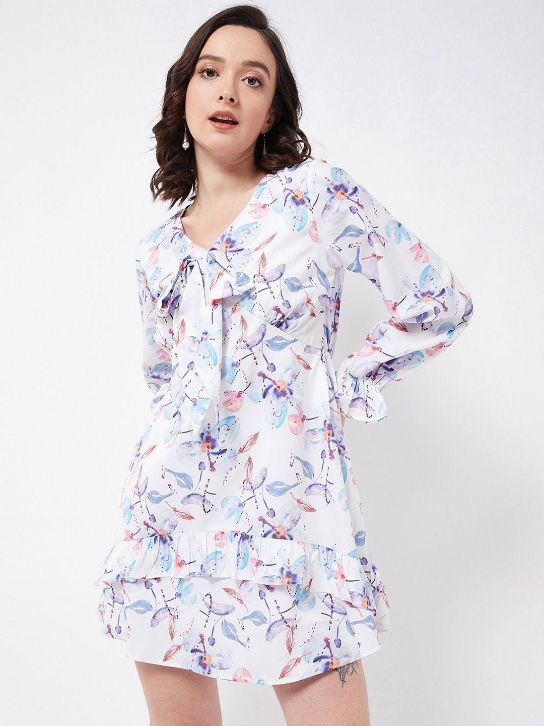 magre-white-floral-print-bell-sleeve-georgette-dress
